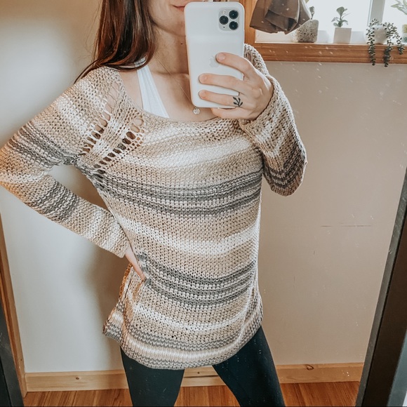 Free People Sweaters - Free People Neutral Stripe Sweater